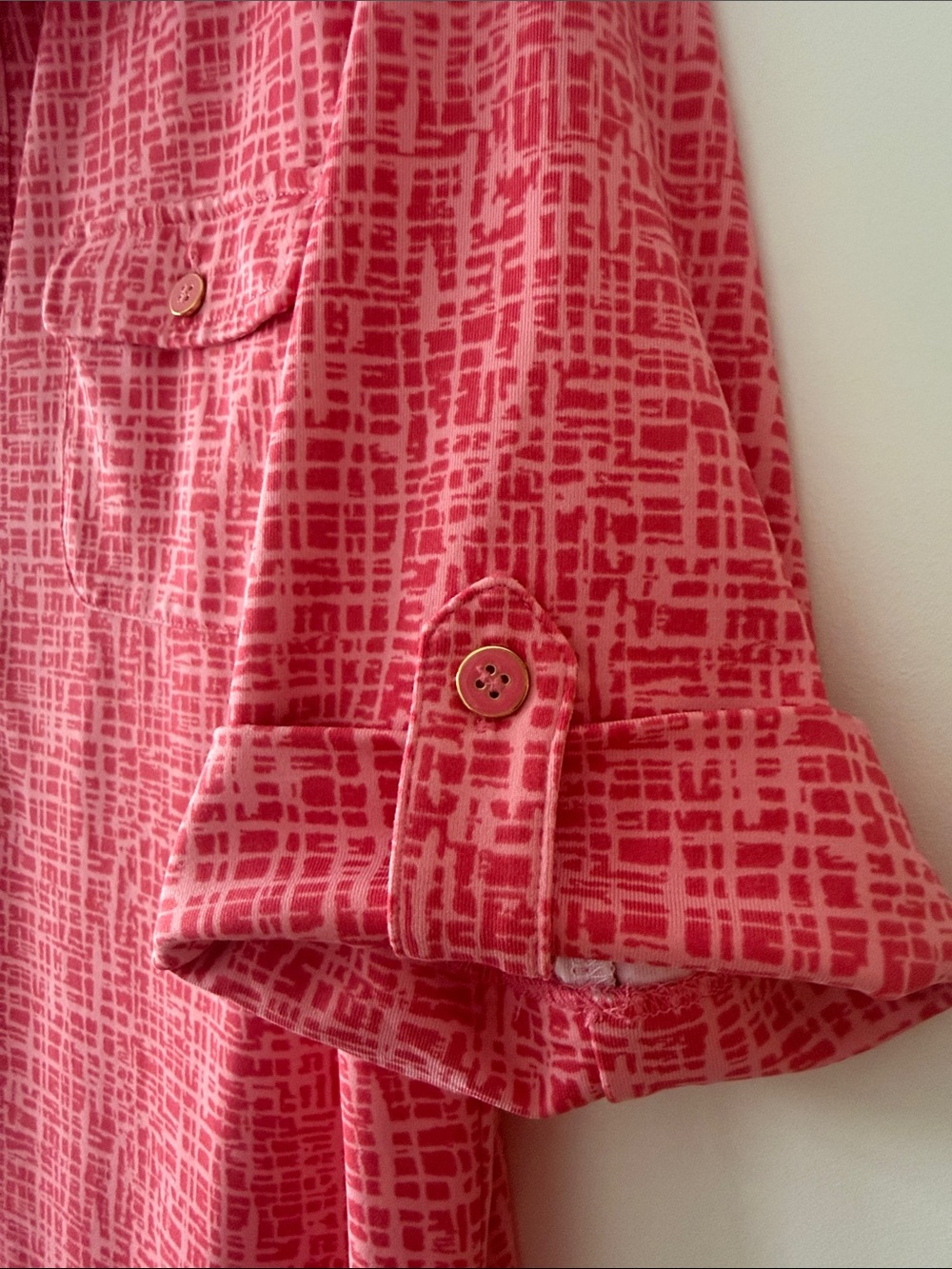 J. McLaughlin Pink Patterned Shirt Dress - Picture 4 of 5